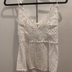 Eyelet Embroidery Knot Back Cami Top